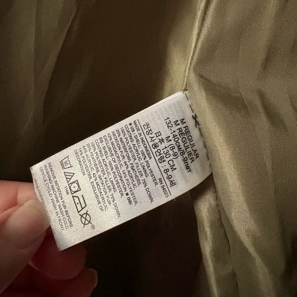 GAP Kids Olive Green Puffer Jacket with Fur Lined Hood size M - Picture 8 of 8